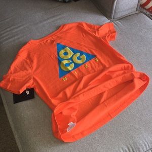 Nike ACG orange shirt top Ar0391 hiking trail short sleeve